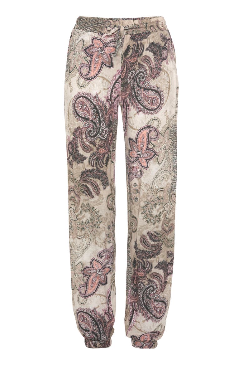 Smocked Elastic Hem Pants, Alternate, color, Beige Lilac