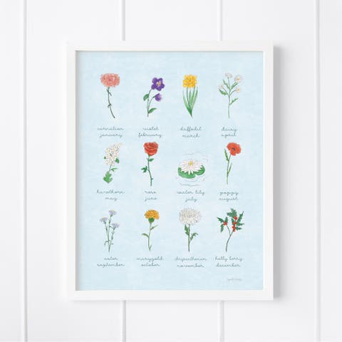 Birth Month Flowers Museum Quality 8" x 10" Art Print