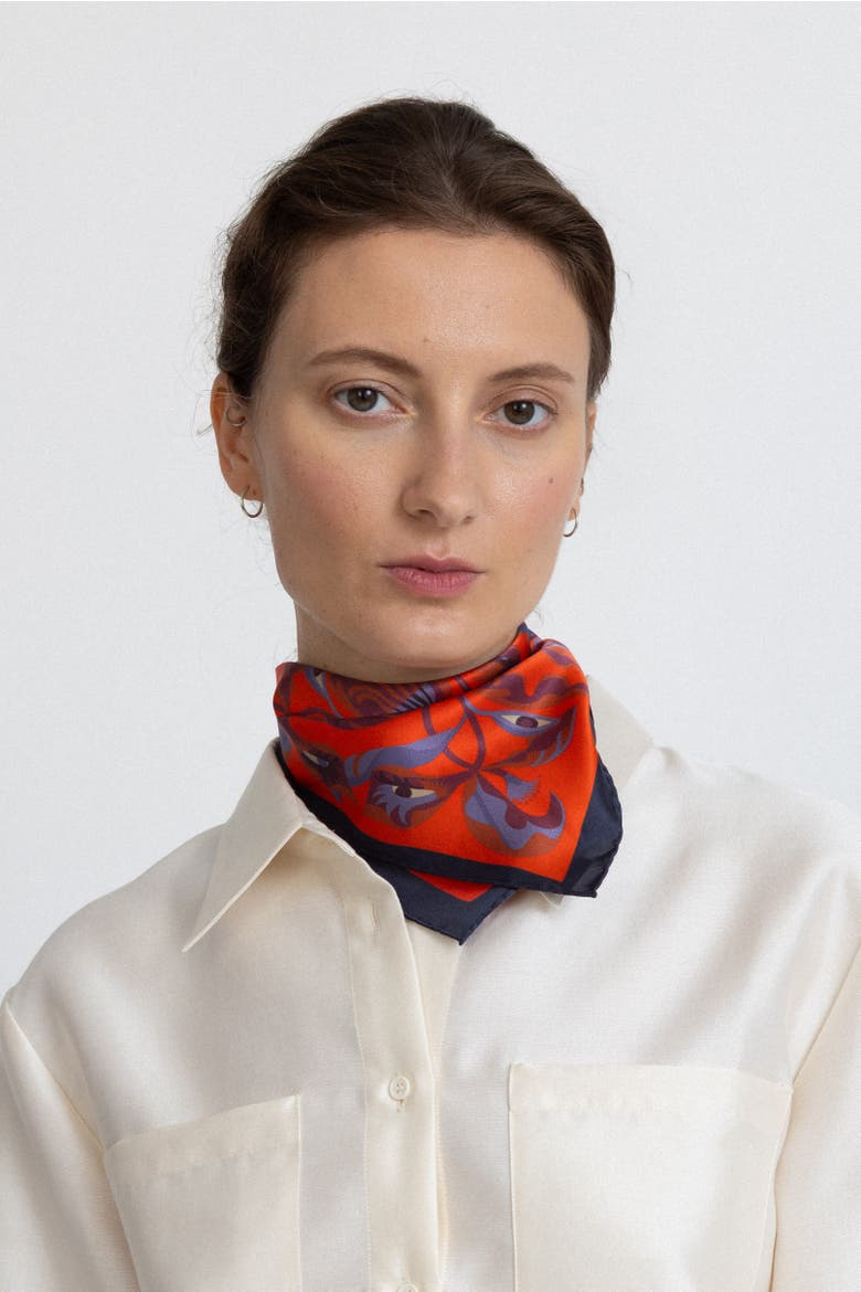 Medium Pure Silk Patterned Scarf, Alternate, color, Print 'I Bloom You'