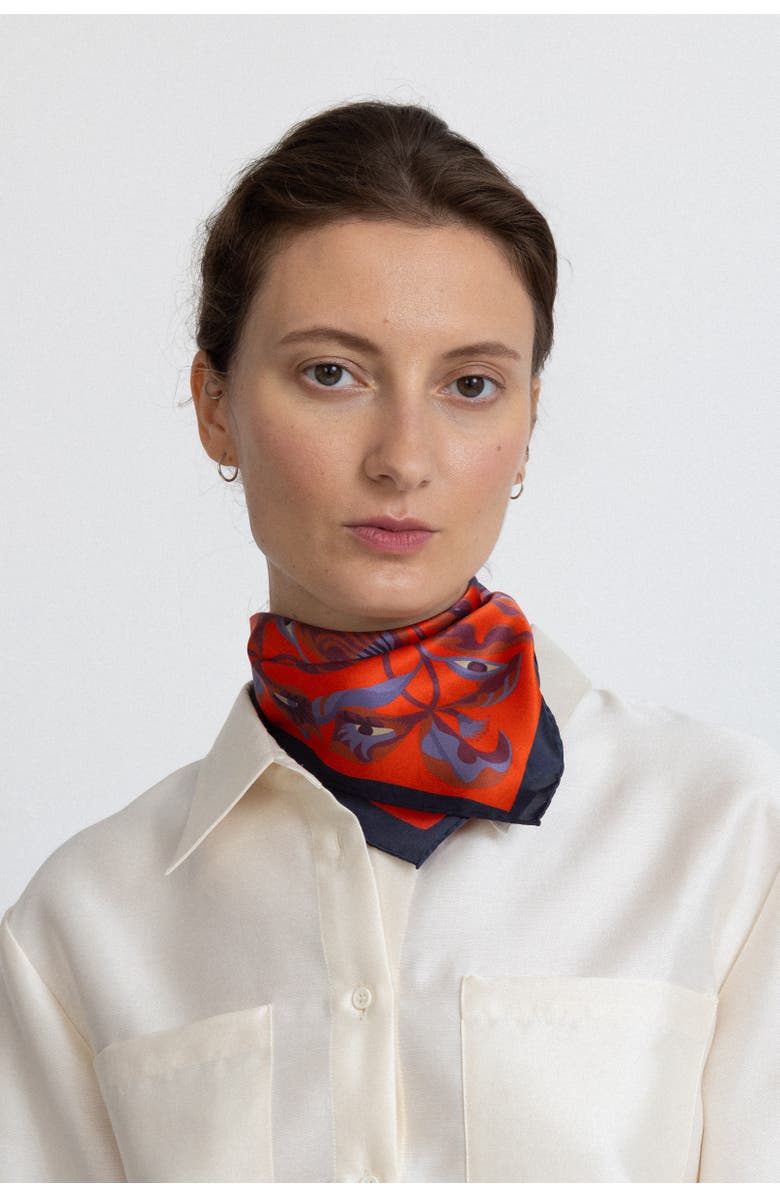 Alas Medium Pure Silk Patterned Scarf, Alternate, color, Print 'I Bloom You'