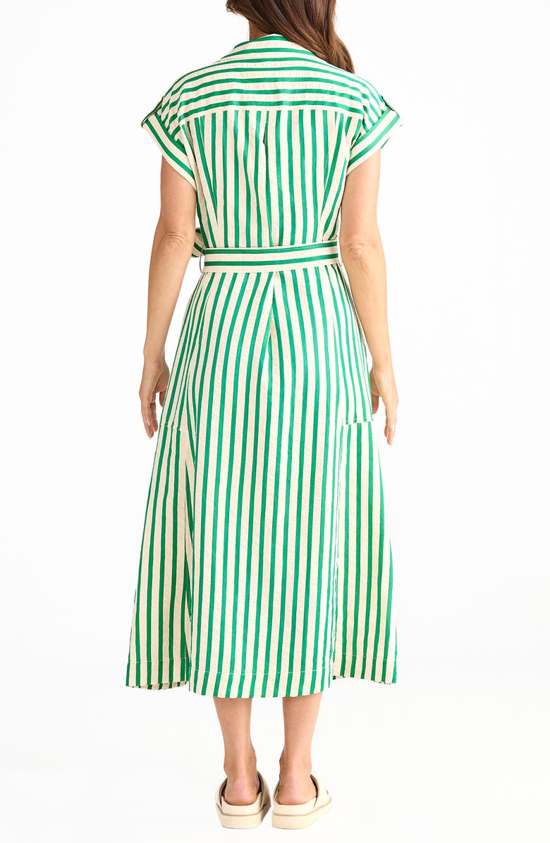 Brave+True Portia Stripe Maxi Shirtdress, Alternate, color, Jade Stripe