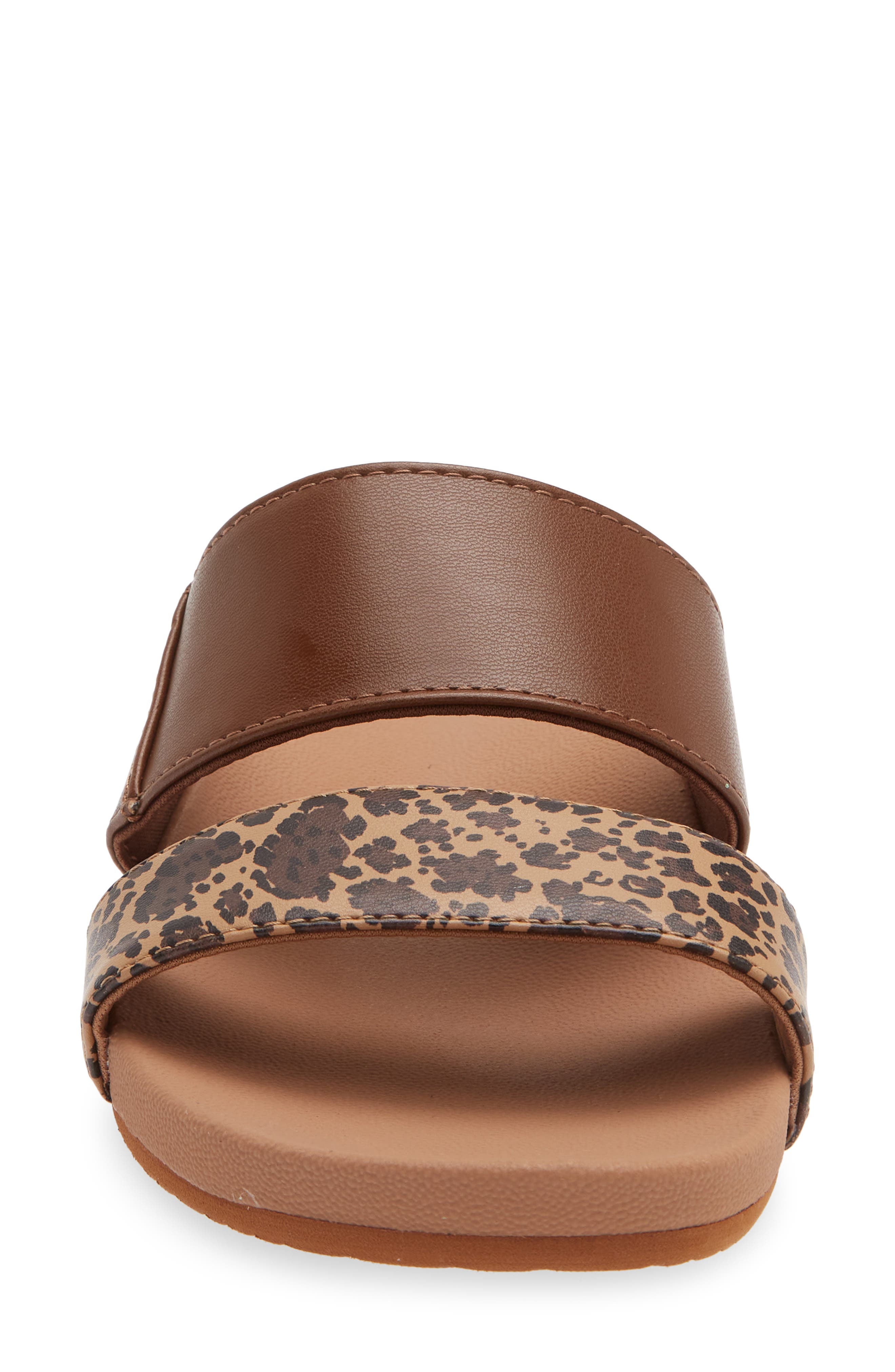 Reef Kaia Slide Sandal, Alternate, color, Brown Leopard