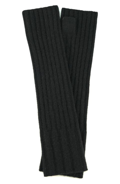 Ribbed Cashmere Fingerless Gloves
