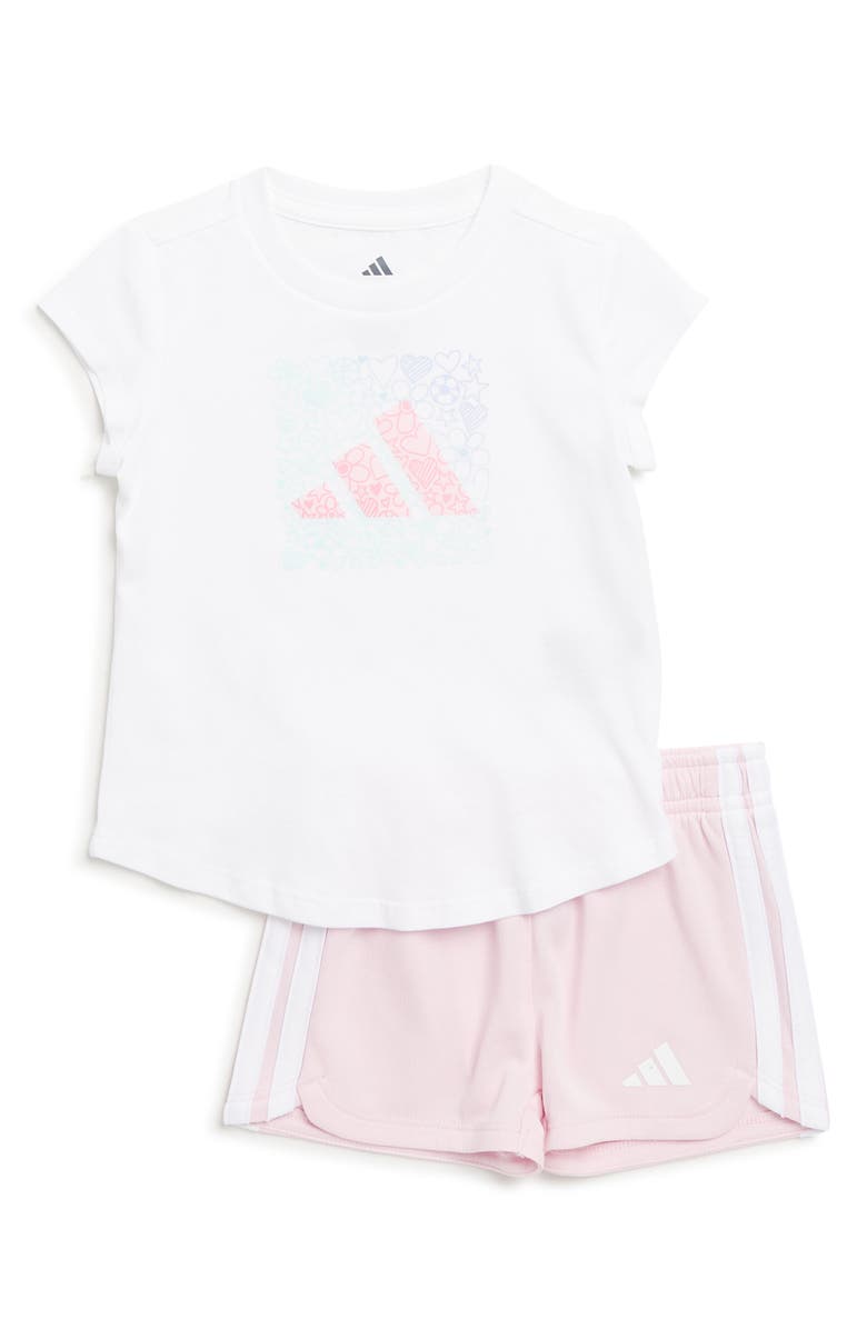 adidas Graphic T-Shirt & Shorts Set, Main, color,
