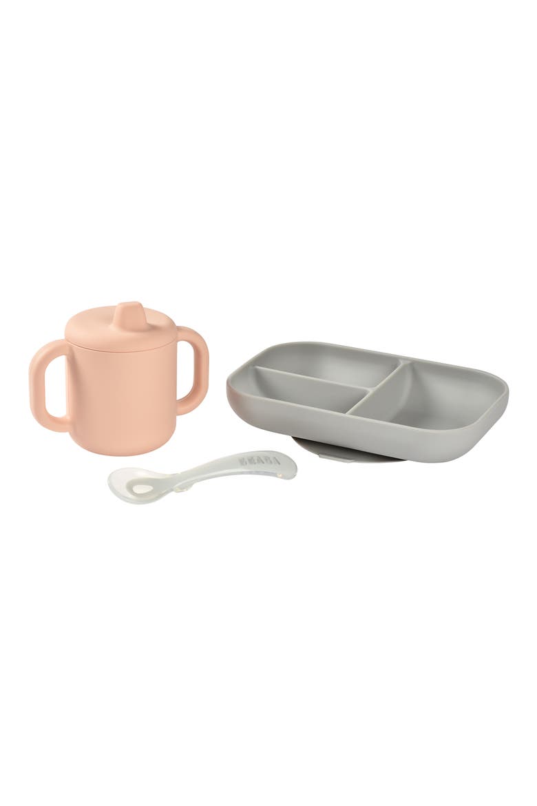 Sips & Bites 3-Piece Silicone Feeding Set, Main, color, ROSE