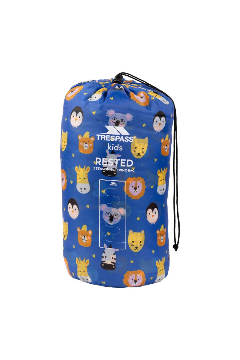 Childrens/kids Animal Print 2 Season Sleeping Bag, Alternate, color, Blue and Multicolored