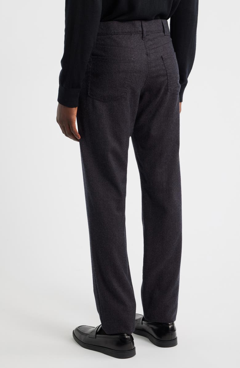 Canali Regular Fit Lightweight Wool Flannel Pants, Alternate, color, Dark Red/Black