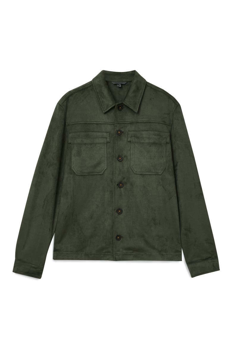 Mota Regular Fit Faux Suede Shirt Jacket, Alternate, color, MOSS