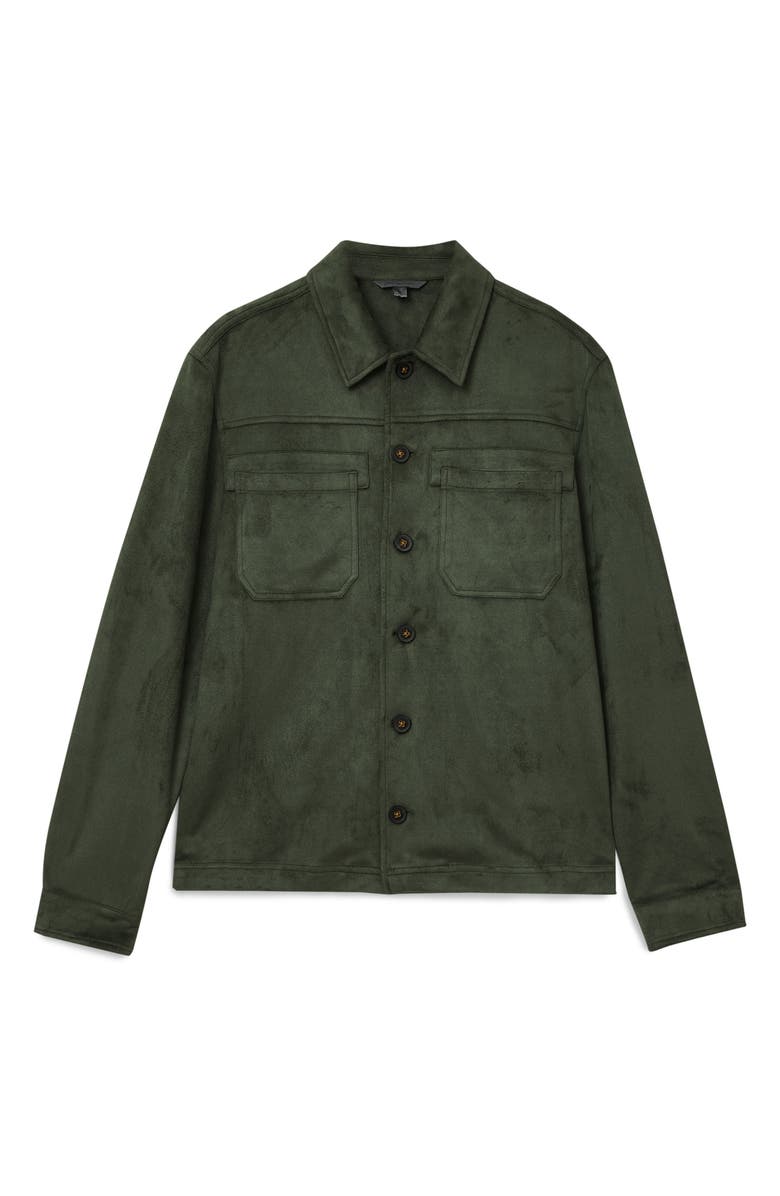 John Varvatos Mota Regular Fit Faux Suede Shirt Jacket, Alternate, color,