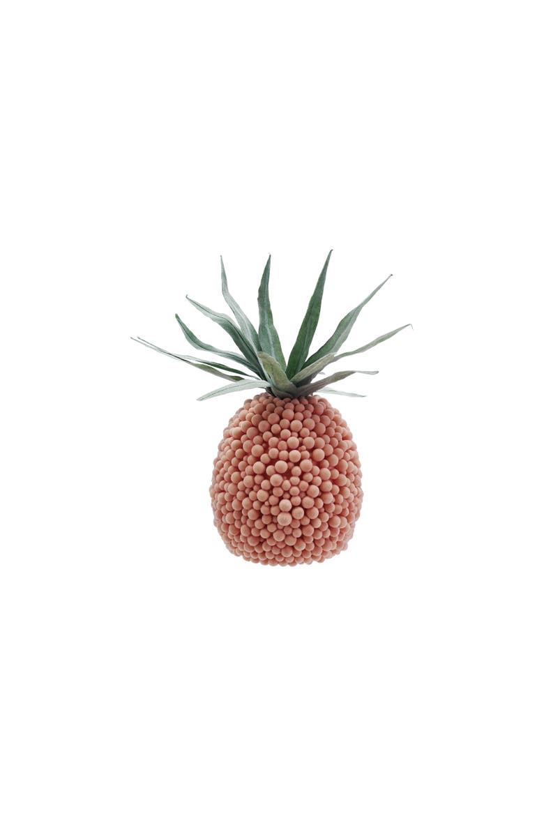 Flocked Foam Ball Pineapple, Pink & Green, Main, color, Pink & Green