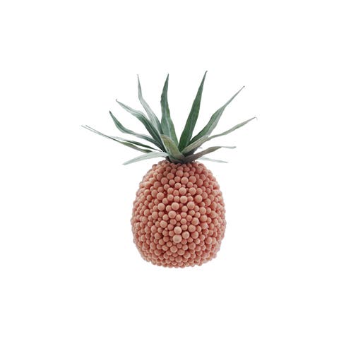 Flocked Foam Ball Pineapple, Pink & Green