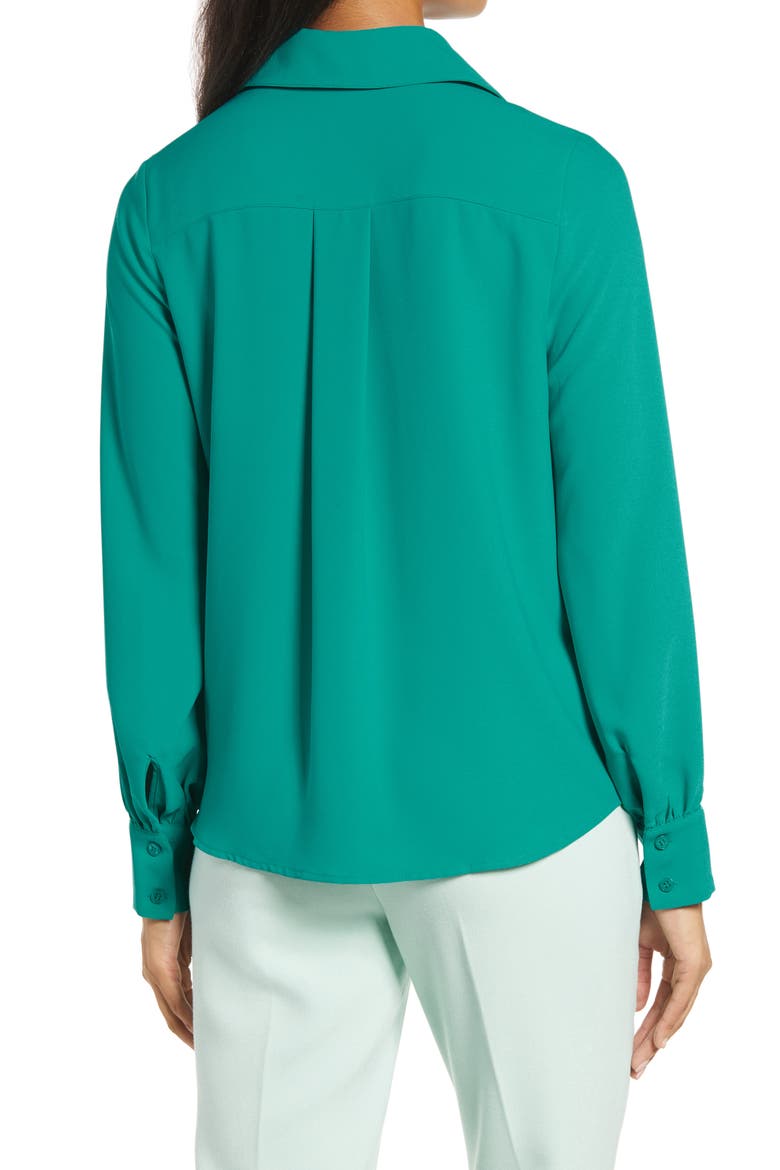 x Atlantic-Pacific Puff Sleeve Button-Up Shirt, Alternate, color, TEAL LAPIS