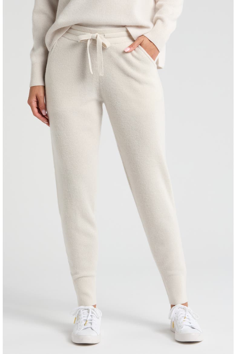 Wool & Cashmere Knit Joggers, Main, color, IVORY EGRET LIGHT