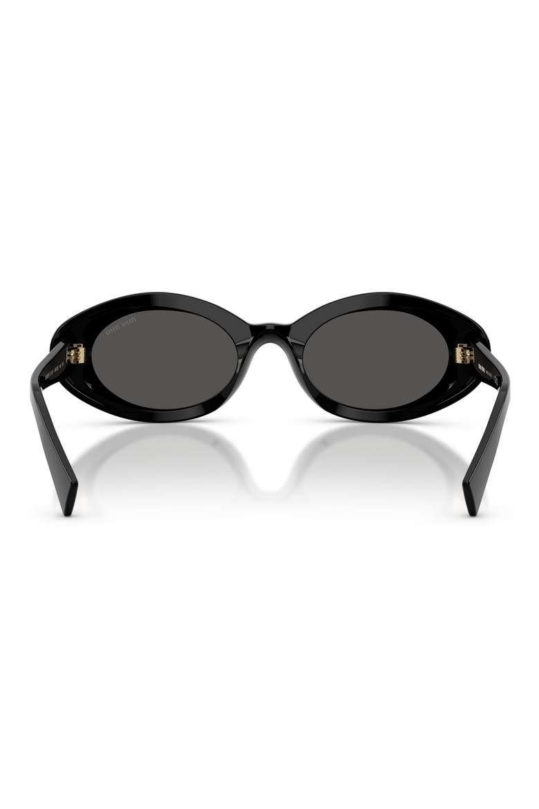 52mm Oval Sunglasses, Alternate, color, BLACK / DARK GREY