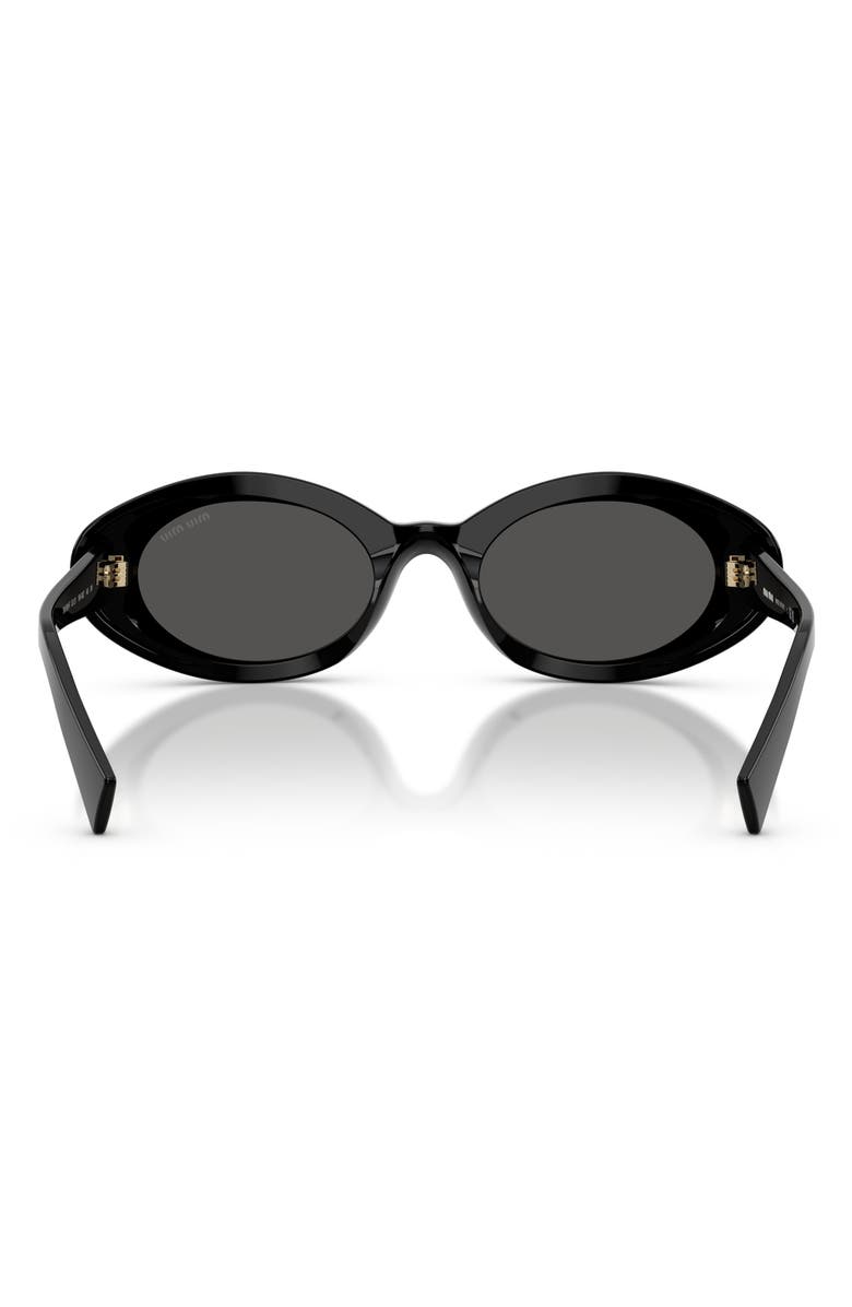 Miu Miu 52mm Oval Sunglasses, Alternate, color, Black / Dark Grey