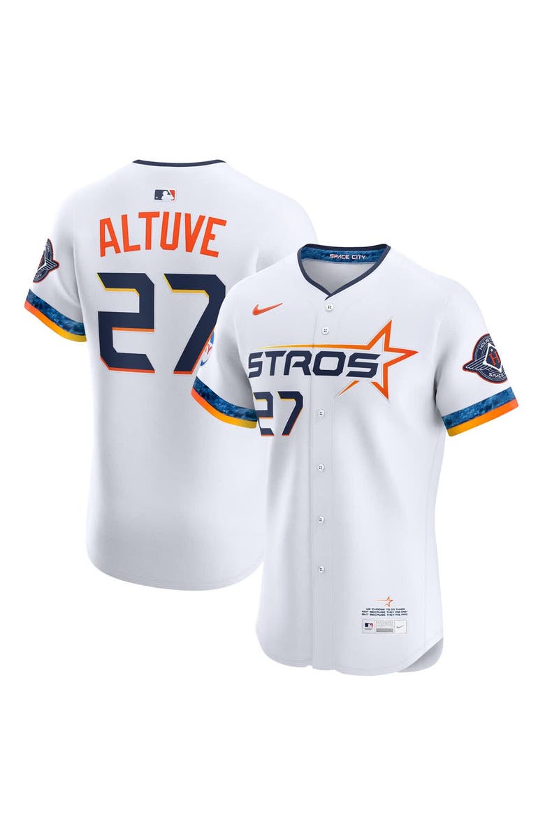 Nike Men's Nike Jose Altuve White Houston Astros 2025 City Connect Elite Player Jersey, Alternate, color, White
