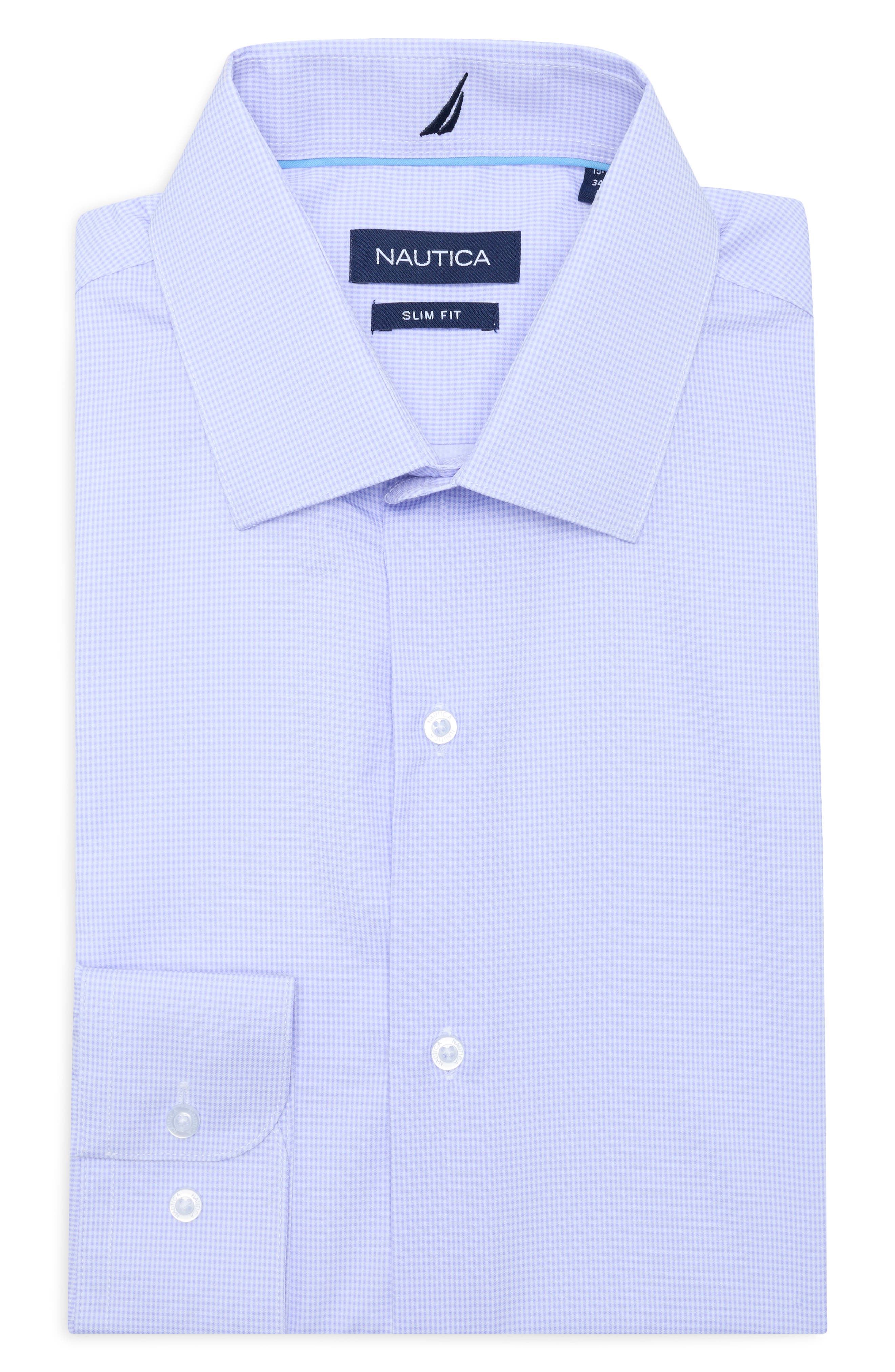 Nautica Slim Fit Micro Check Dress Shirt