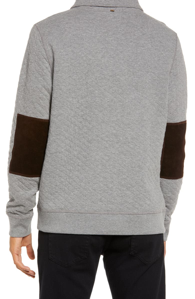 Billy Reid Diamond Quilt Shawl Collar Sweatshirt, Alternate, color, Medium Grey