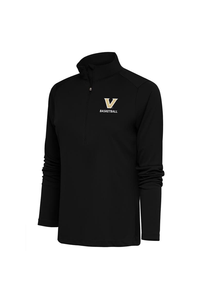 Women's Antigua  Black Vanderbilt Commodores Basketball Tribute Half-Zip Pullover Top, Main, color, Black