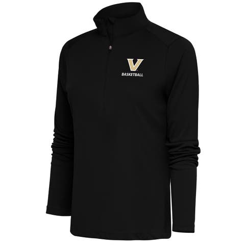 Women's Antigua  Black Vanderbilt Commodores Basketball Tribute Half-Zip Pullover Top