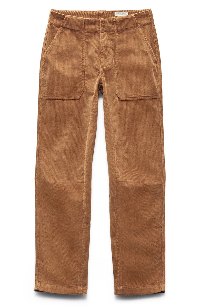 rag & bone Leyton Corduroy Straight Leg Pants, Alternate, color, Chestnut