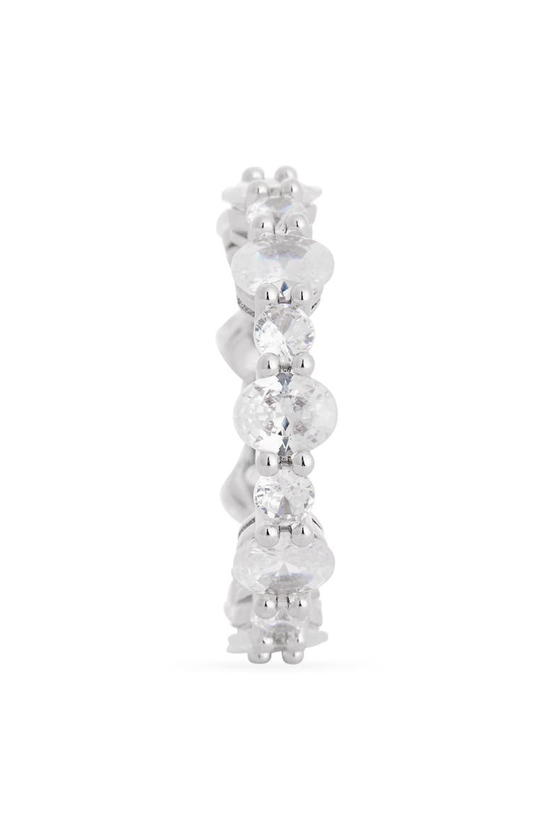 Floating Oval CZ Eternity Band Ring, Alternate, color, CLEAR- SILVER