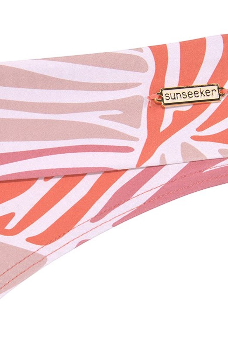 LASCANA Women's Zebra Print Fold Over Bikini Bottom, Alternate, color, Orange Multi