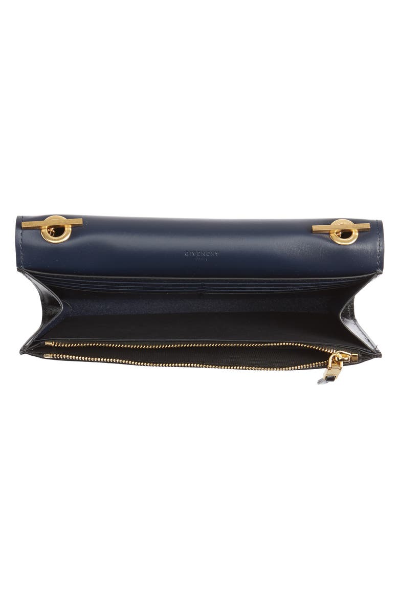Leather Wallet on a Chain, Alternate, color, BLACK