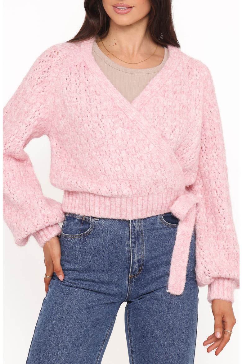 Etta Wrap Cardigan, Main, color, PINK