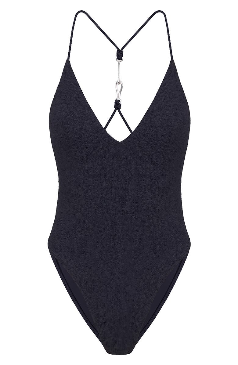 ViX Paula Hermanny Firenze Textured One-Piece Swimsuit, Alternate, color, Blue