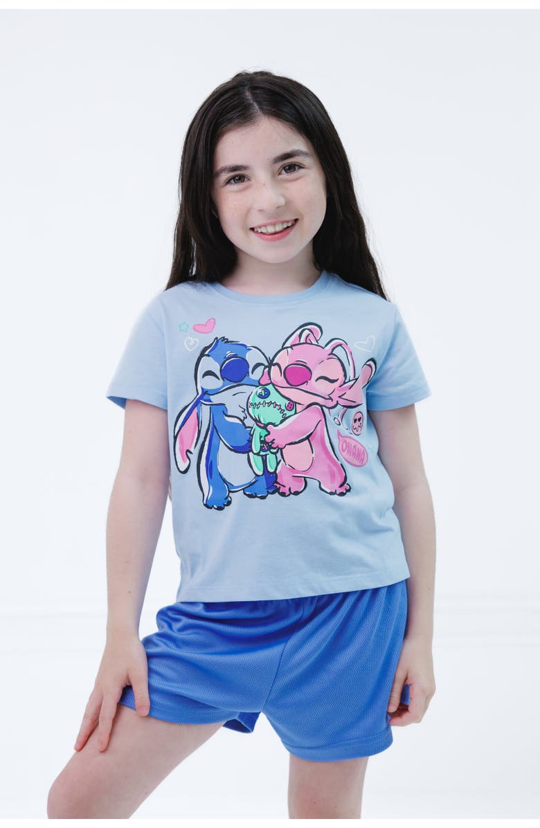 Disney T-Shirt & Mesh Shorts Set, Alternate, color, Lilo & Stitch Blue