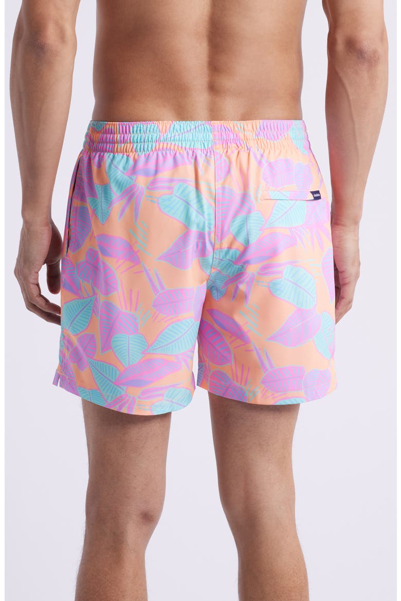 The Posh Palms 5.5-Inch Swim Trunks, Alternate, color, BRIGHT ORANGE - PATTERN BASE