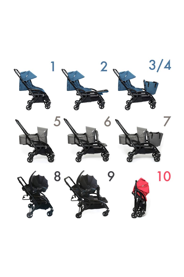 Limo Single to Double Stroller, Alternate, color, RASPBERRY RED