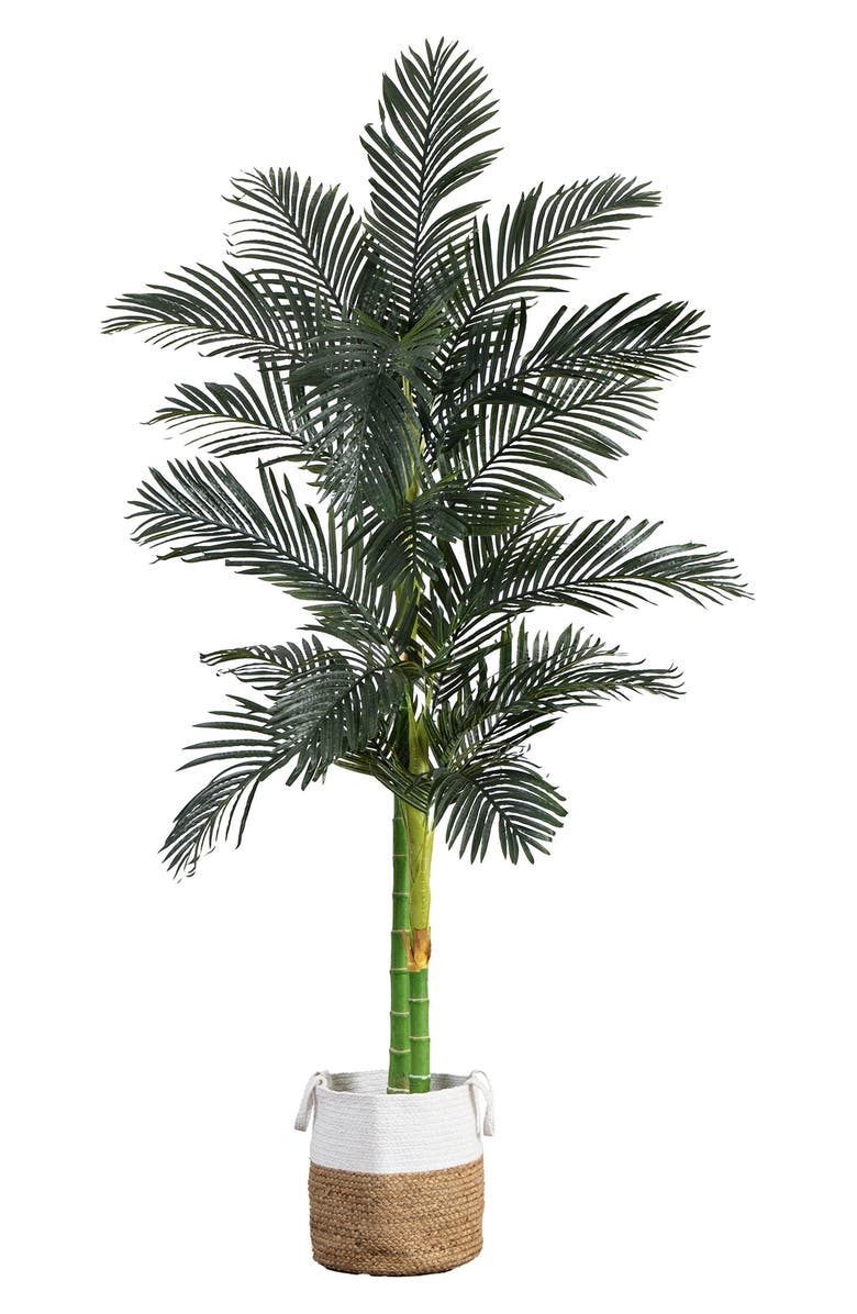 NEARLY NATURAL 8-Feet Golden Cane Artificial Palm Tree, Main, color, 