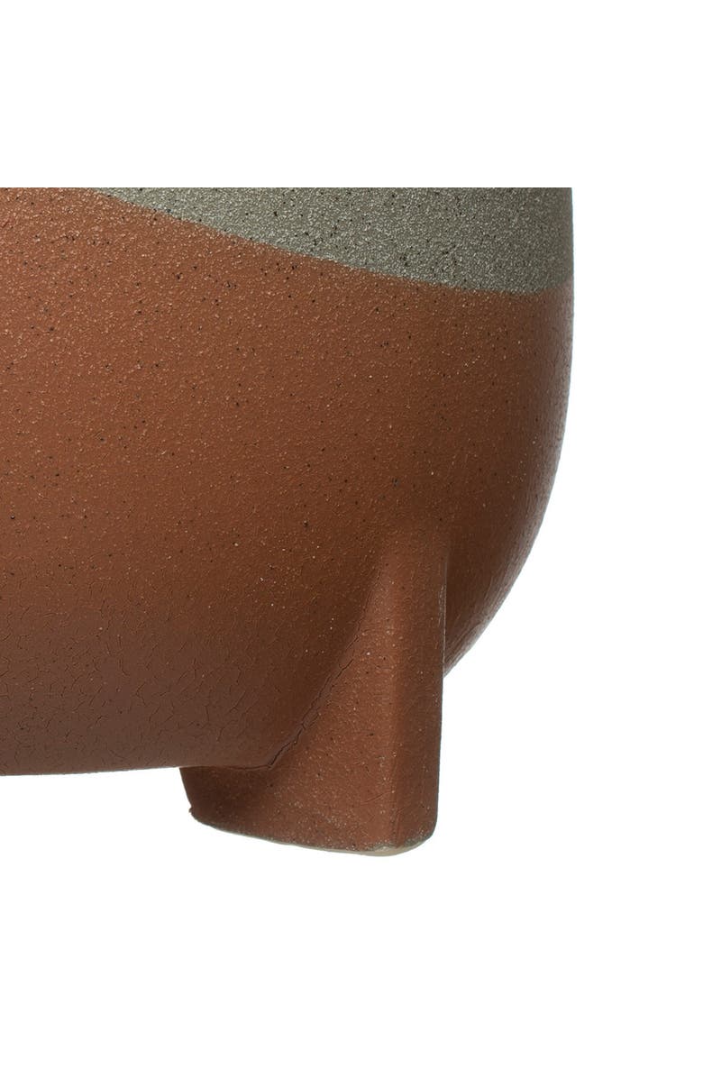 Storied Home Stoneware Footed Planter, Alternate, color, Orange