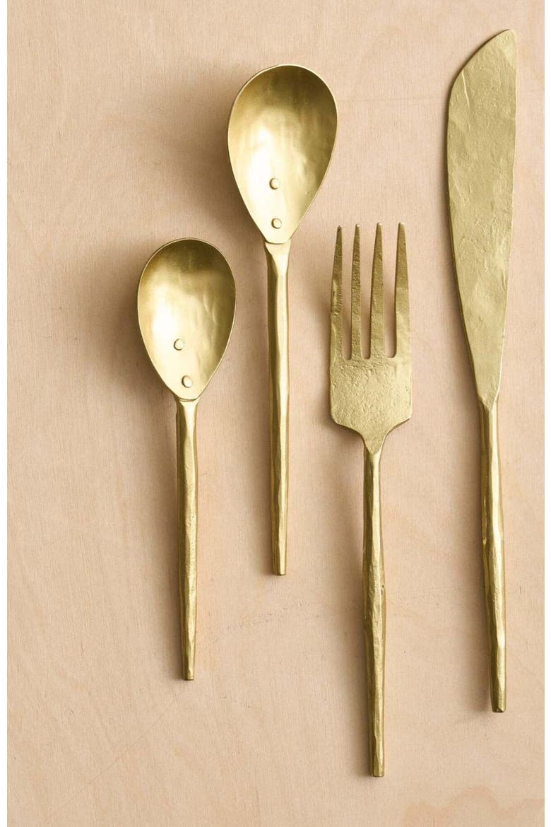 Forge Brass Flatware - Set of 4, Main, color, Gold