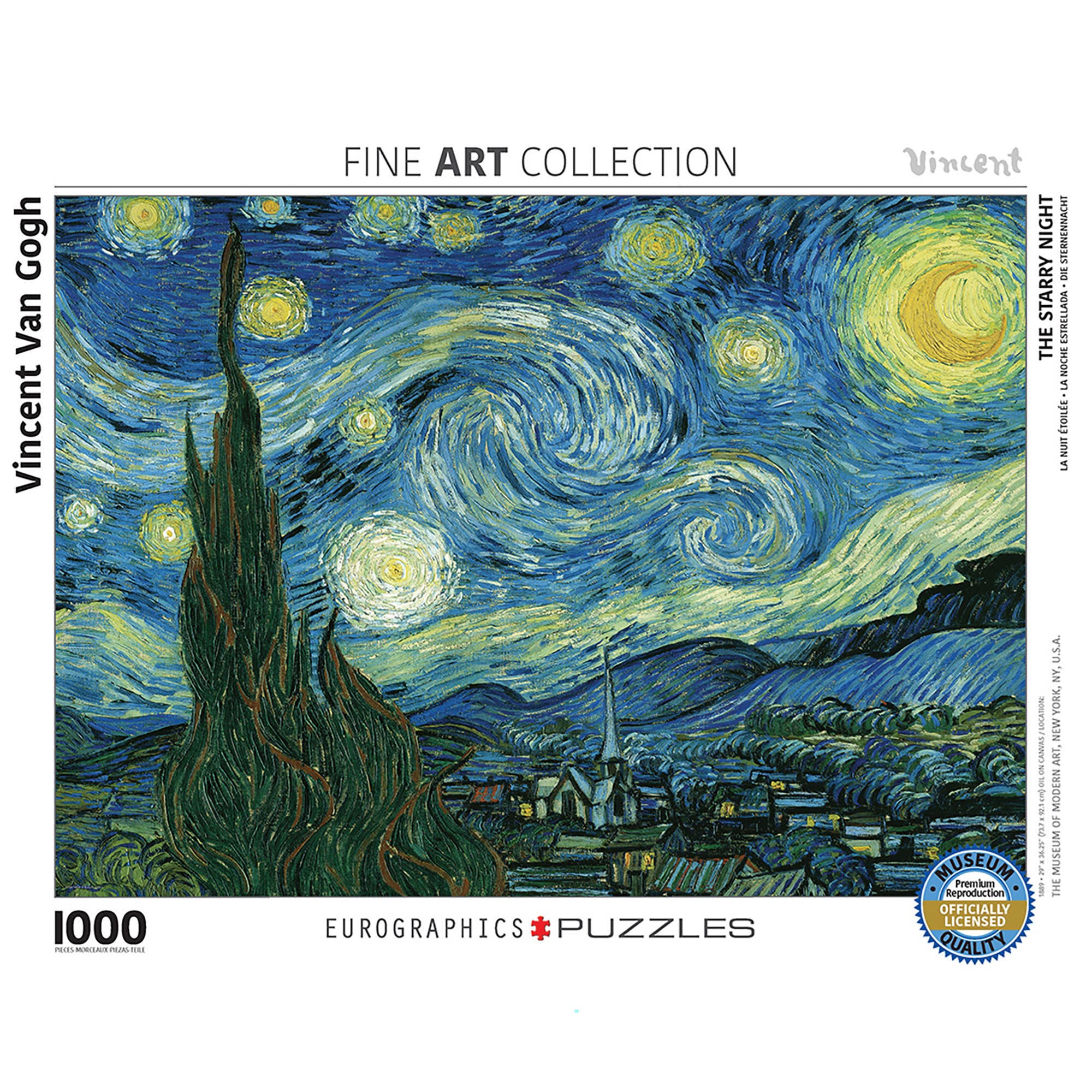 Eurographics Starry Night By Vincent Van Gogh 1000 Piece Puzzle