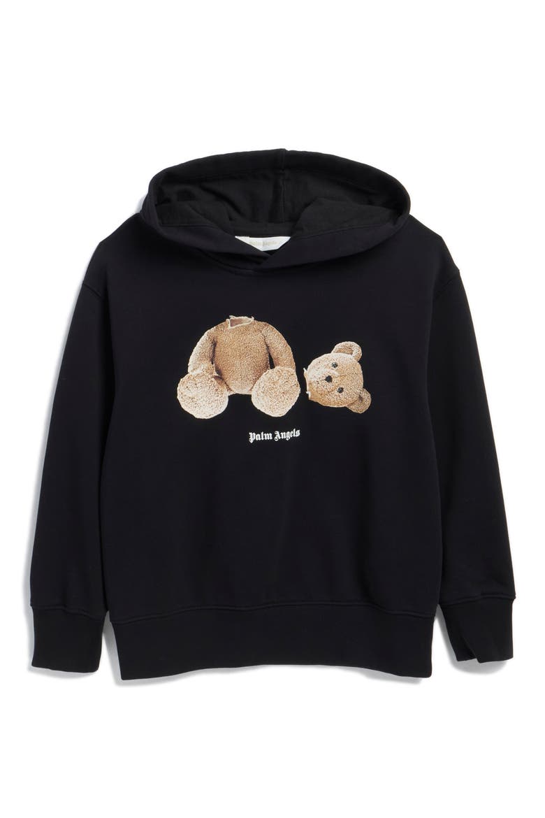 Kids' Bear Hoodie, Main, color, BLACK/ BROWN