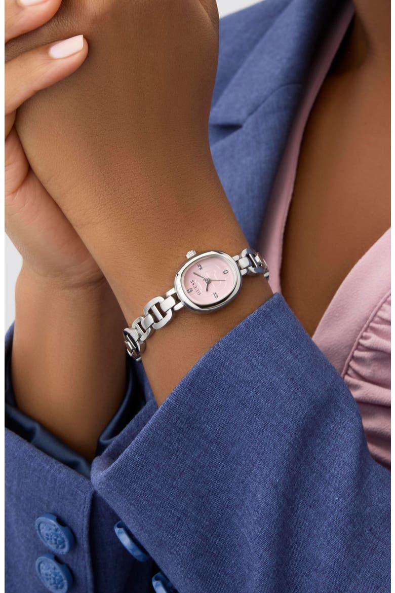 Sweet & Petite Oval Bracelet Watch, 24mm x 21mm, Alternate, color, PINK