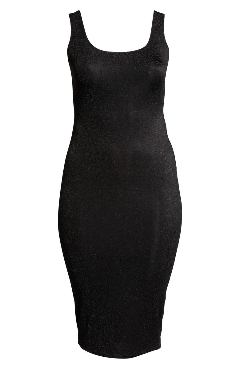 Naked Wardrobe Metallic Hourglass Midi Dress, Alternate, color,