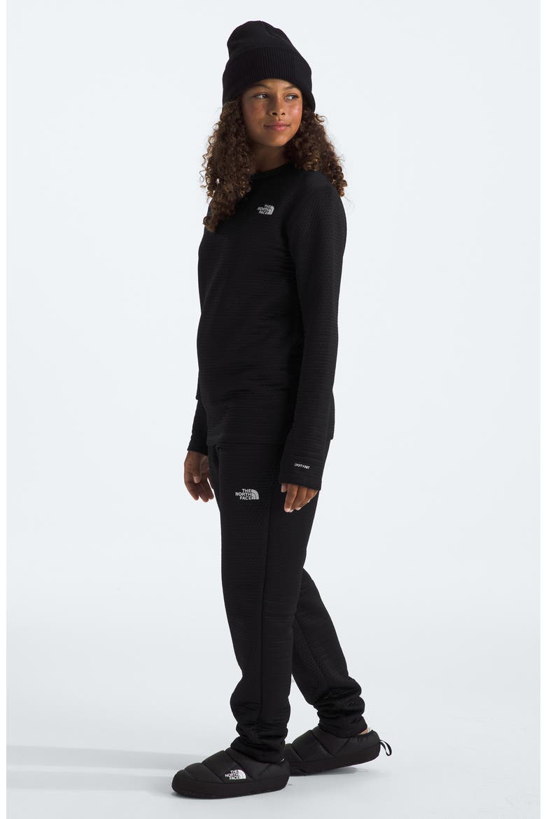 Kids' Dot Knit Thermal Top & Pants Set, Alternate, color, TNF BLACK