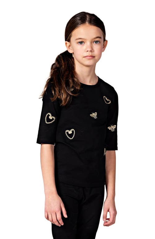 Noggiwear Embroidered Bee Loungewear Set In Black