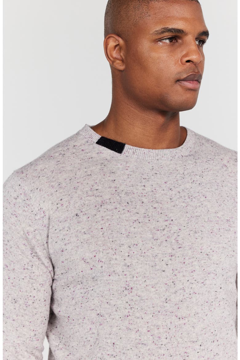 Bordon Fleck Merino Wool Crewneck Sweater, Alternate, color, FOGGY
