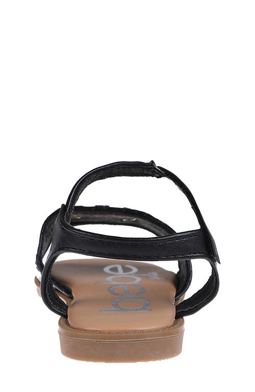 Bebe Little Girls Embossed Flat With Medallion Hardware Sandals In Black