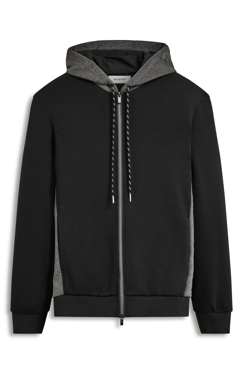 Bugatchi Full Zip Hoodie, Alternate, color, Caviar