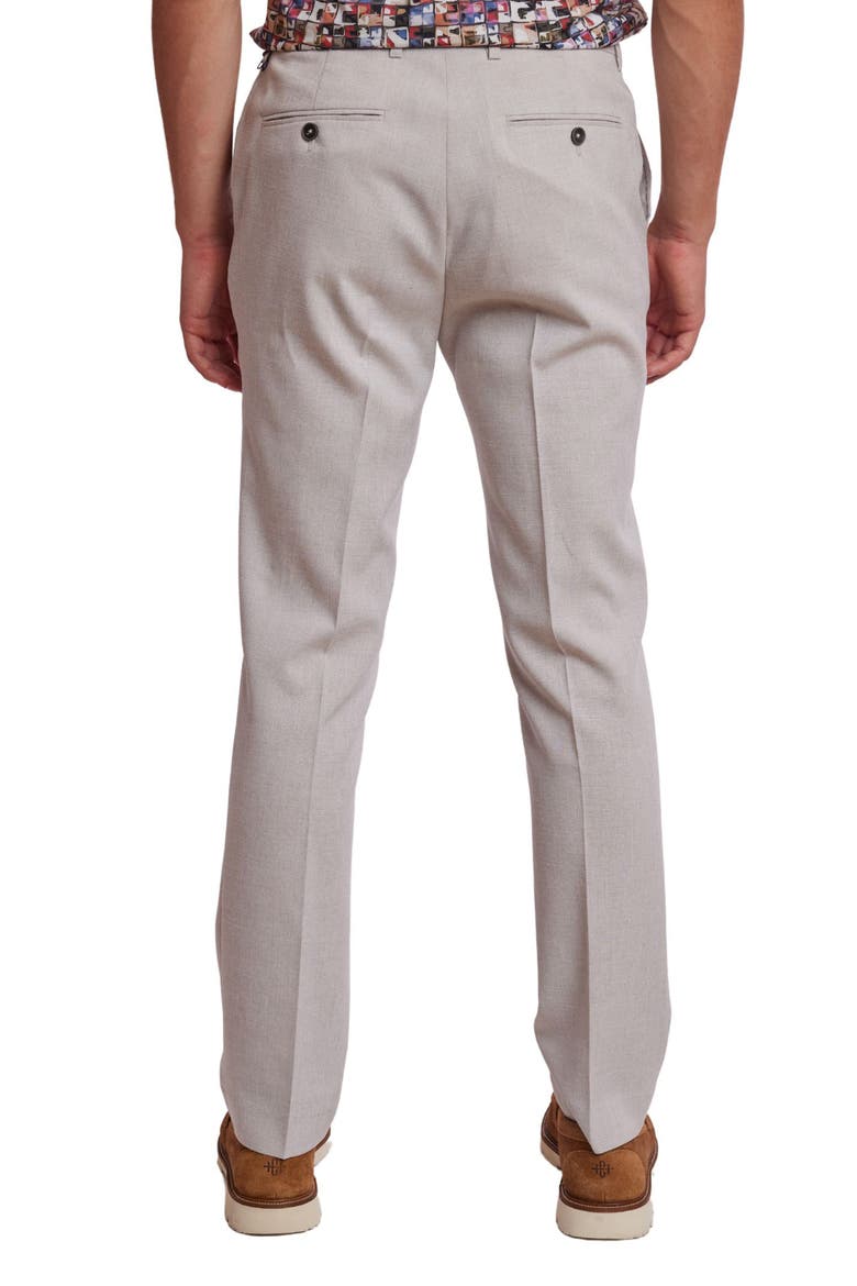Downing Slim Flat Front Crosshatch Dress Pants, Alternate, color, LIGHT TAN MELANGE