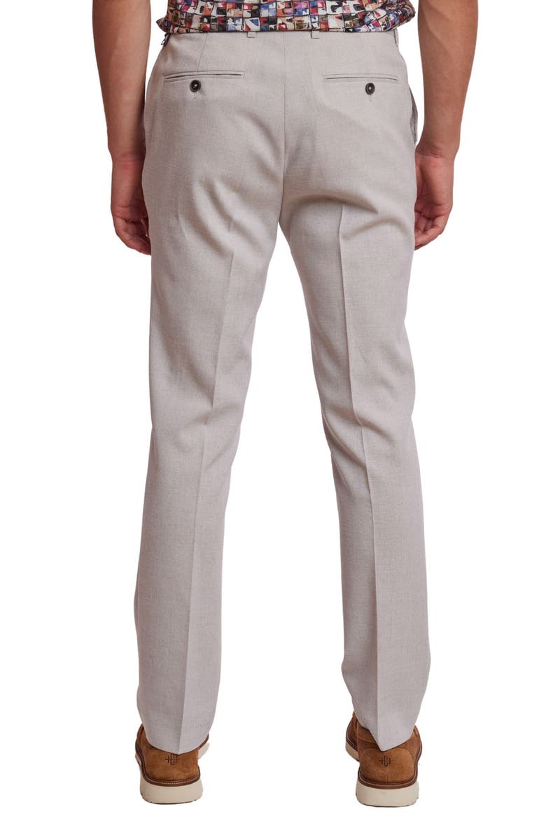 PAISLEY & GRAY Downing Slim Flat Front Crosshatch Dress Pants, Alternate, color, Light Tan Melange