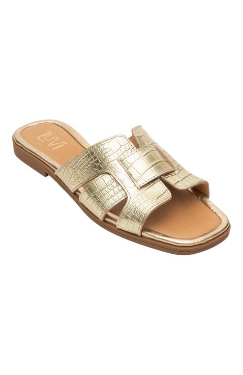 Notre Leather Flat Sandals (Women)