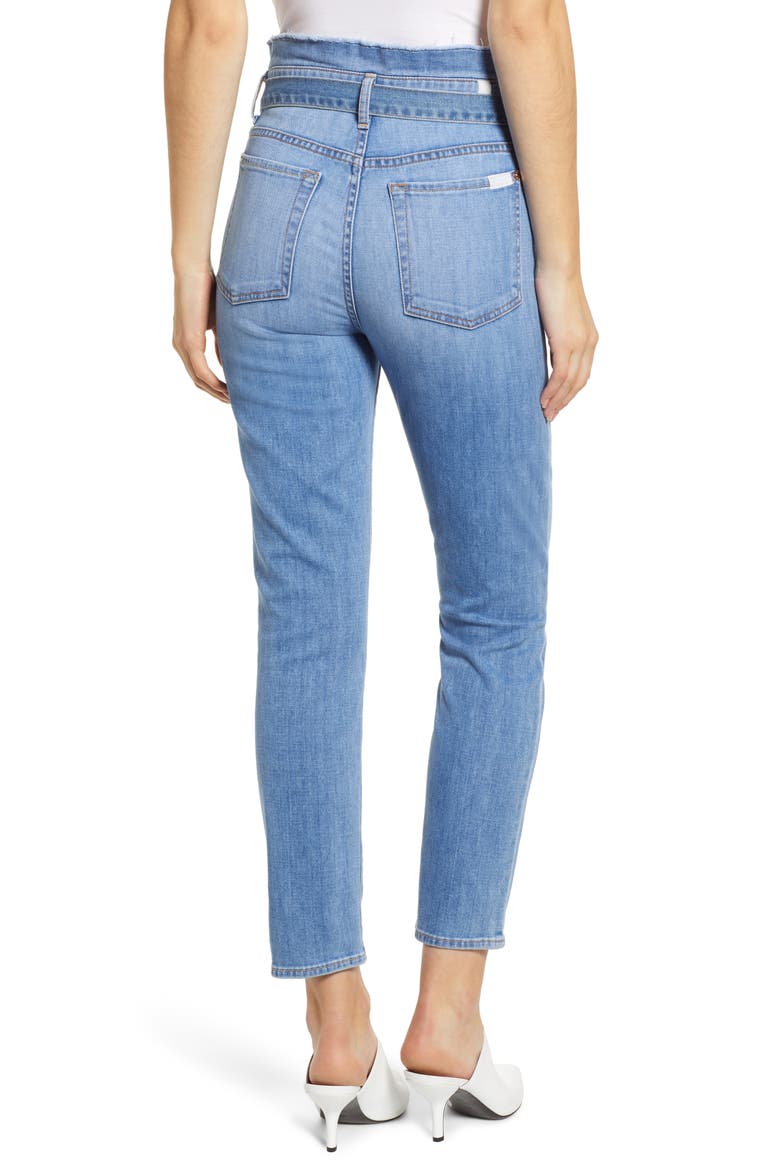 7 For All Mankind® Paperbag Waist Jeans, Alternate, color, BRIGHT BLUE JAY