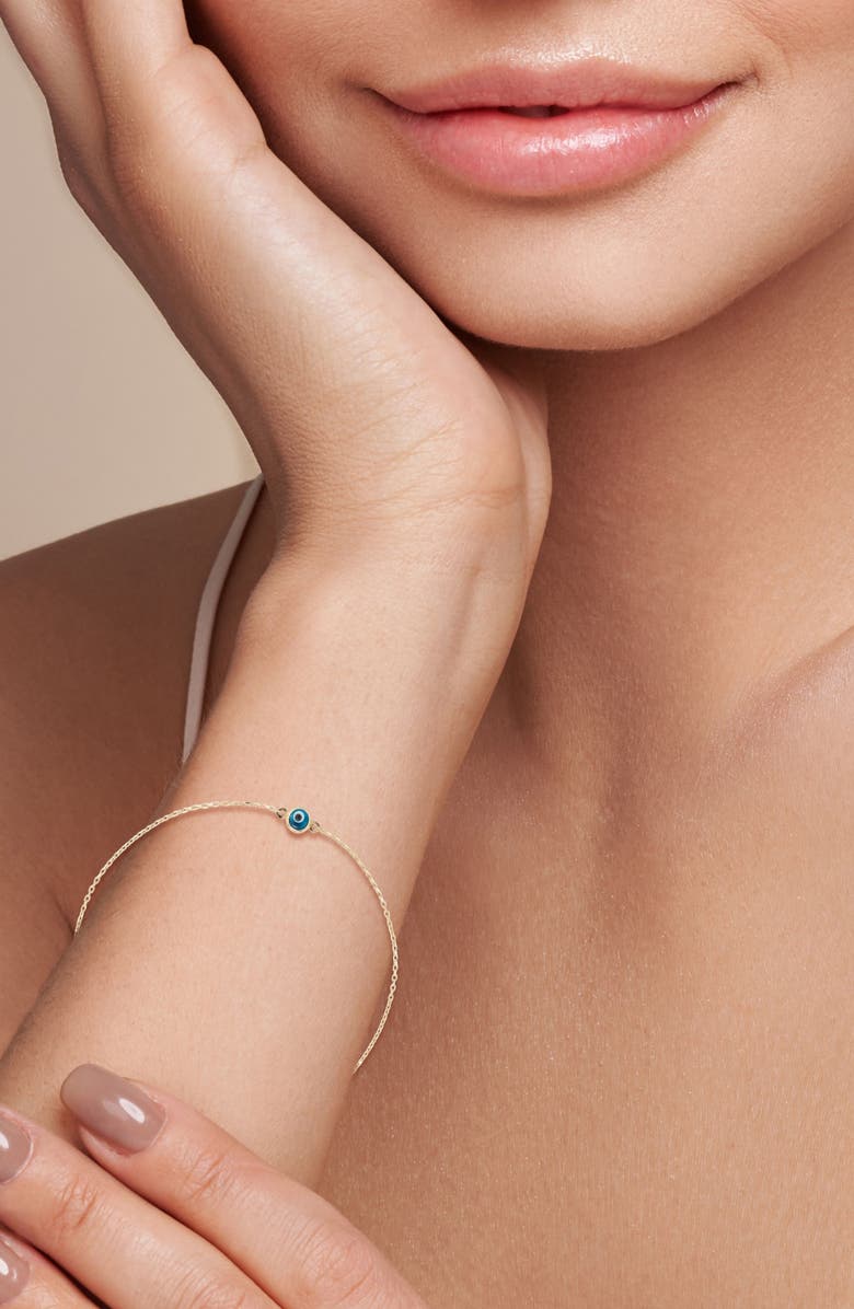 Ember Fine Jewelry 14K Evil Eye Charm Bracelet, Alternate, color, Gold